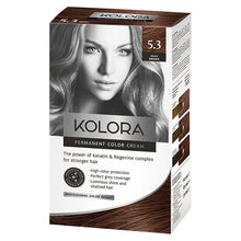 Load image into Gallery viewer, Kolora, Permanent Hair Color, 5.3 Silky Brown