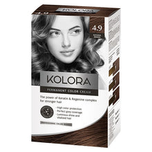 Load image into Gallery viewer, Kolora, Permanent Hair Color, 4.9 Natural Brown