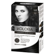 Load image into Gallery viewer, Kolora, Permanent Hair Color, 1.0 Intense Black