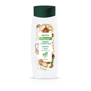 Aroma Natural  Shampoo, Argan Coconut Milk  For Volume & Shine 400ml