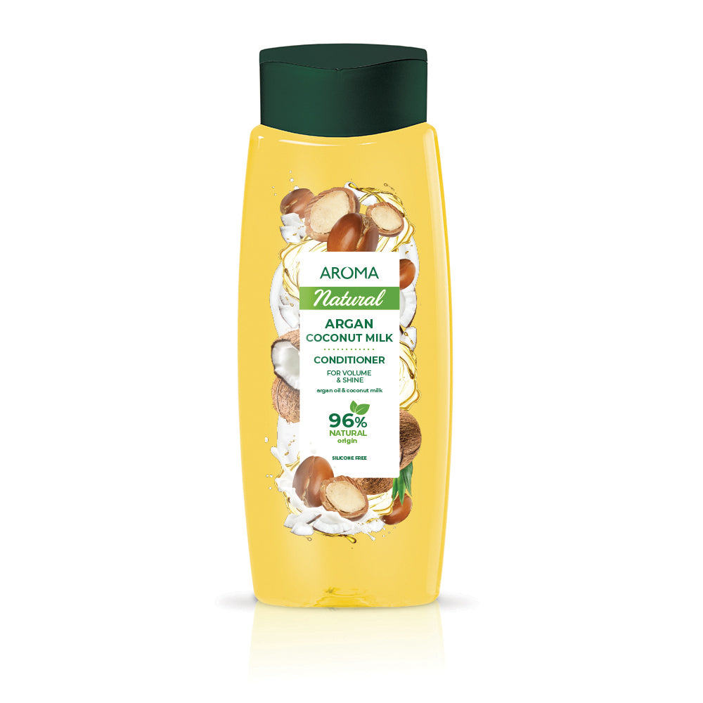 Aroma Natural Conditioner, Argan Coconut Milk  For Volume & Shine 400ml