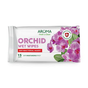 AROMA FRESH & CLEAN, Wet wipes Orchid 15 pcs /6pack