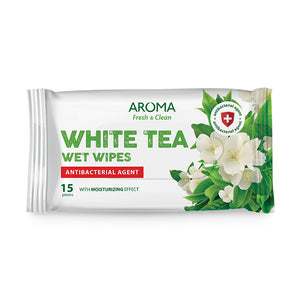AROMA FRESH & CLEAN, Wet wipes White Tea 15 pcs /6pack