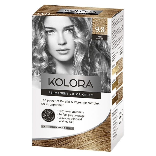 Kolora, Permanent Hair Color, 9.8 Ash Blonde