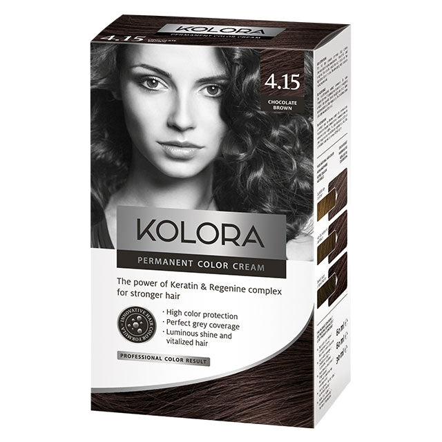 Kolora, Permanent Hair Color, 4.15 Chocolate Brown