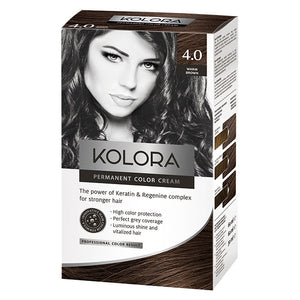 Kolora, Permanent Hair Color, 4.0 Warm Brown