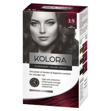 Load image into Gallery viewer, Kolora, Permanent Hair Color, 3.9 Deep Cherry Red
