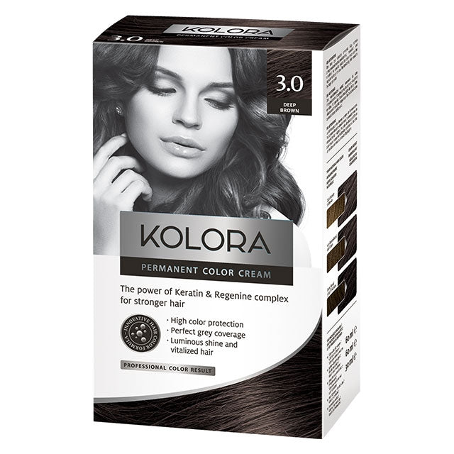 Kolora, Permanent Hair Color, 3.0 Deep Brown