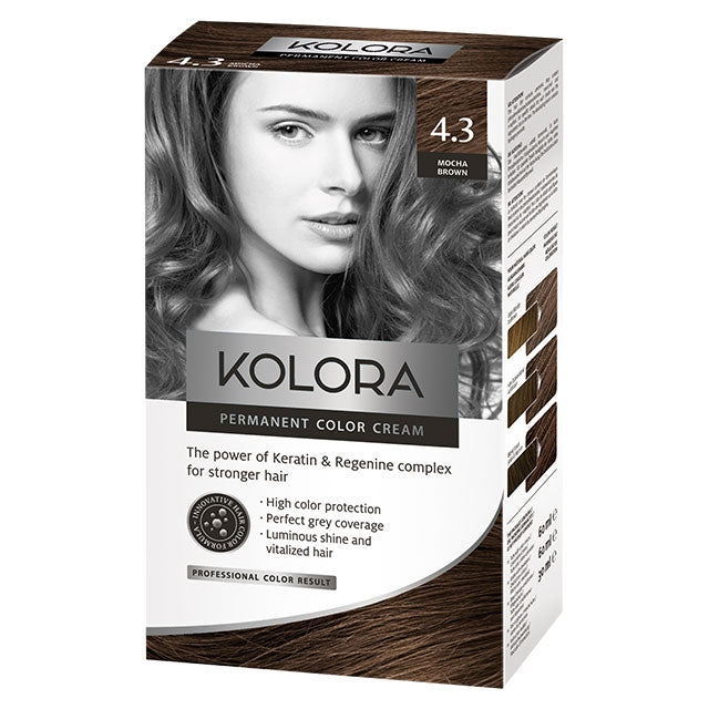 Kolora, Permanent Hair Color, 4.3 Mocha Brown